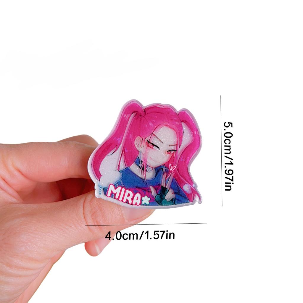 K-pop demon hunter Acrylic Hair Clip Elastic Hair Ring Adorable Animation Design Hair Tie Innovative Little Girl Hair Accessories celebration present