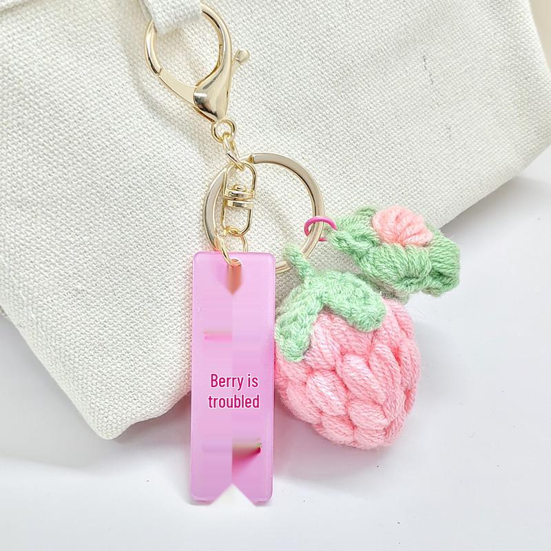 Wool Knitting Peach Keychain: Cute Creative Pendant for Student Backpacks & Gifts