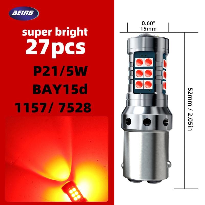 2pcs P21/5W Car LED DRL Blubs Daytime Running Light BAY15d 1157 7528 Canbus Error Free For Jeep Renegade SUV BU B1 2014-2020