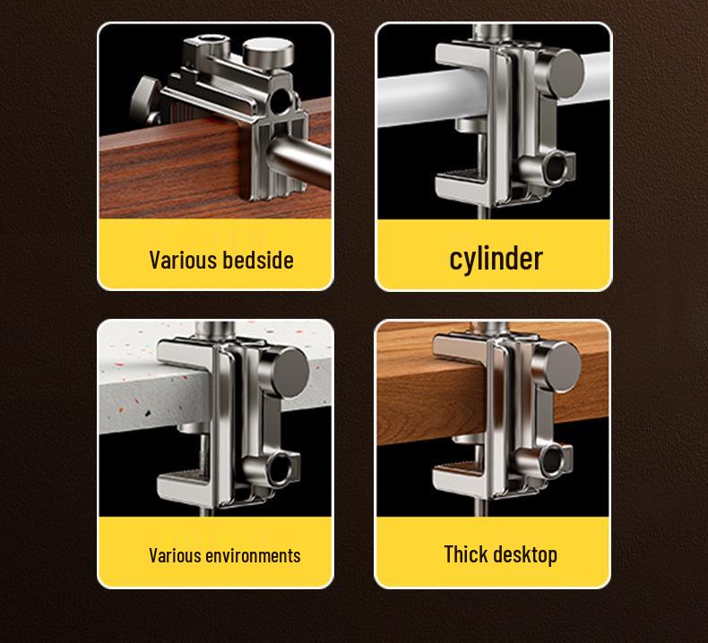 All-Metal Adjustable Phone & Tablet Holder for Desktops & Bedsides - Ideal for Overhead Shots and Live Broadcasts. Suitable for iPads.