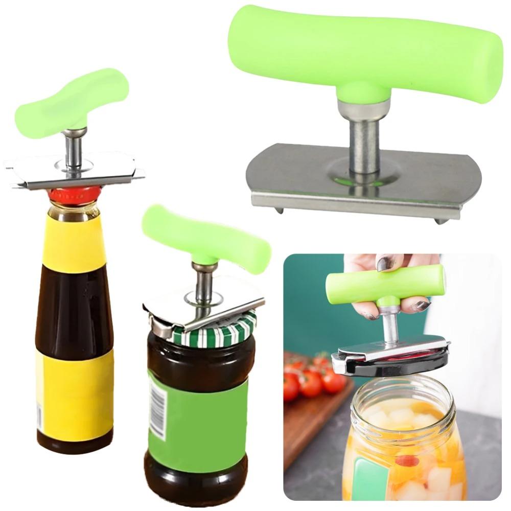 Bottle Opener Tool Stainless Steel Manual Jar Bottle Lid Opener Gadget Adjustable Rotating Bottle Opener Home Gadget Accessories