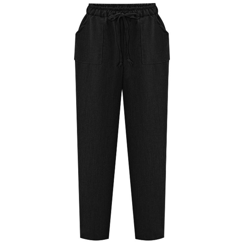 

Новые брюки Харлан Свободные Большого размера Черные Женские брюки Маленькие штаны-морковки 4XL чёрный