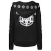 Frauen Punk Gothic Hoodie Langarm Zip-up Hoodie Jacke Top Lange Sweatshirt