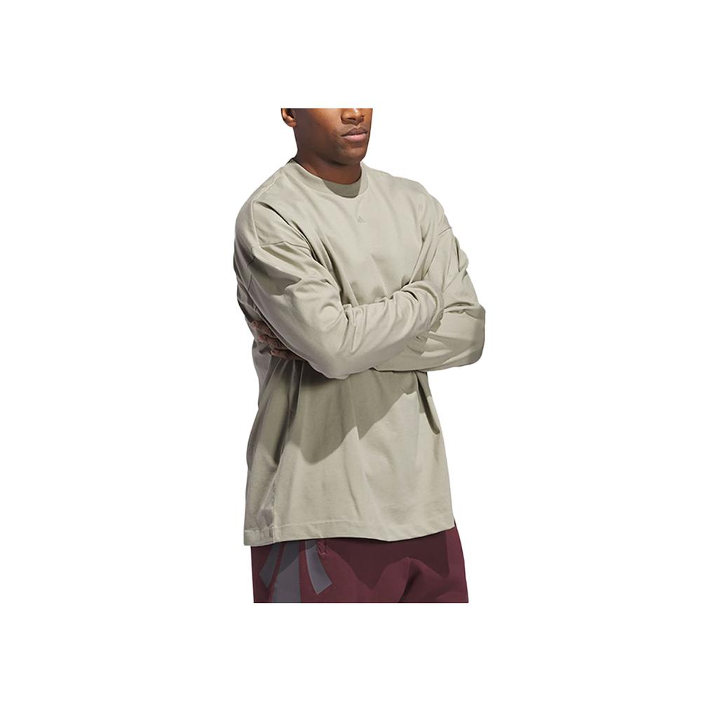 adidas Basketball The 2025 Collection Chapter 02 BB LS Casual Round Neck Pullover Long Sleeve T-Shirt Unisex Tops Light-Sesame-Gray-Brown JD6130