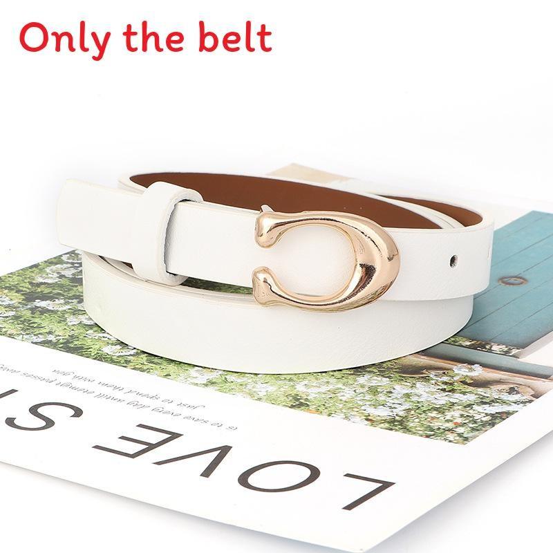 Pu Womens Leather Belt With C Alphabet Buckle Design For Office Casual Wear