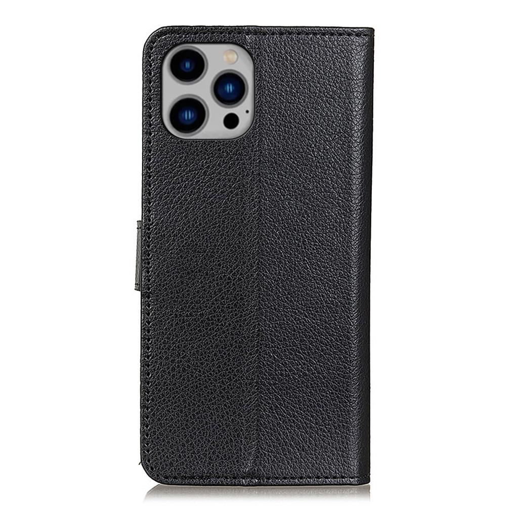 For iPhone 16 Pro Case PU Leather Litchi Texture Magnetic Flip Phone Cover