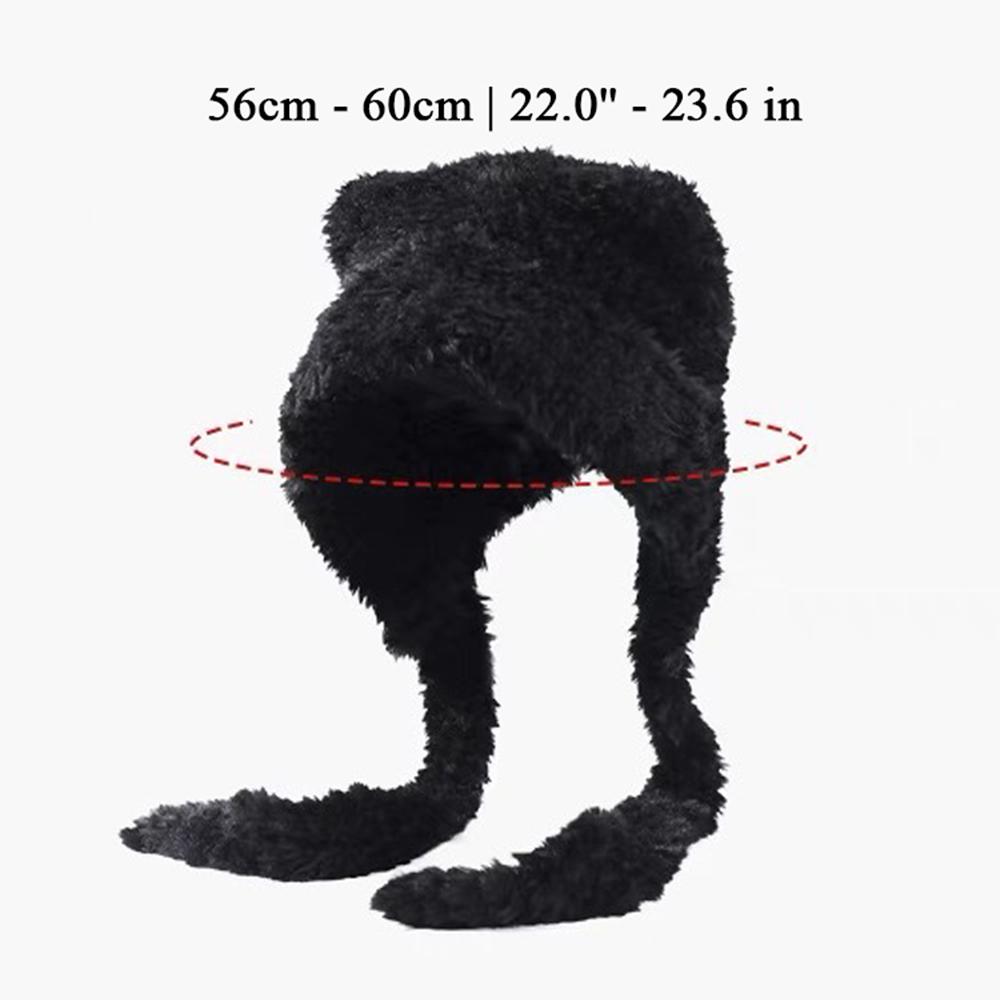 Women Winter Warm Kawaii Fox Fur Imitation Mink Plush Hat Thickened Cute Bear Ear Hat Ear Protection Cosplay Cap