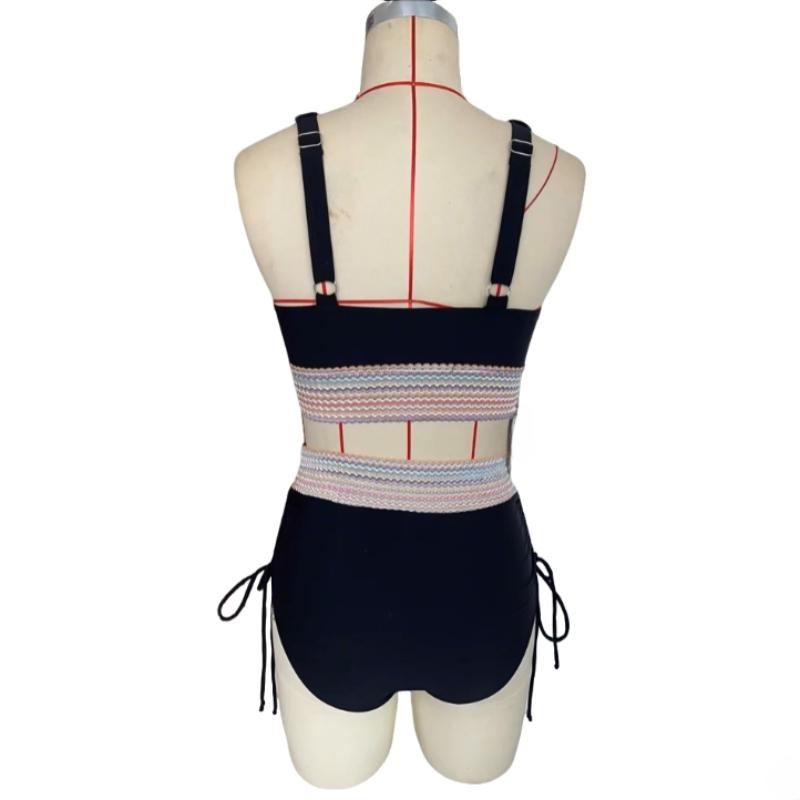 Summer Women Sexy Beachwear Bikini Set Two-Piece Color Block Strappy Swimsuit Swimwear Bathing Suit 17 Colors S-2XL