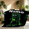 Custom Name Personalized Minecraft Print Blankets, Home Decor, Bedroom, Sofa, Camping, Couch, Gifts for Birthday Christmas