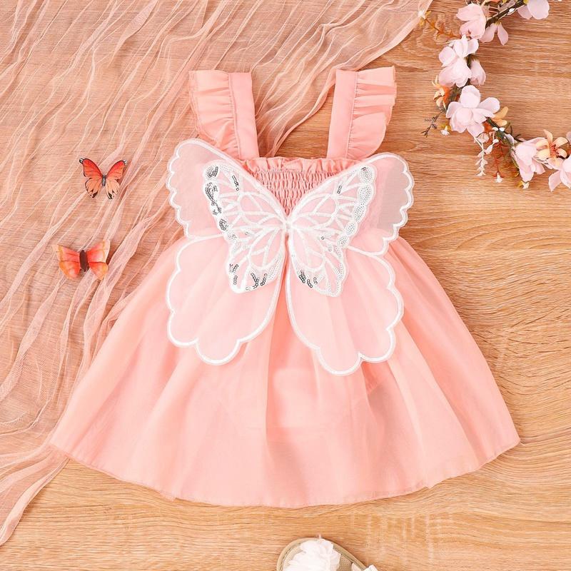 

Baby Dress Butterfly Decorative Gauze Romper Dress 80