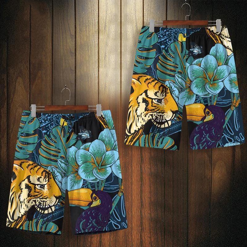 Yellow Tiger Head Muay Thai Kickboxing Training Shorts Print Quick Dry Martial Art Boxer Unisex Men Women Kid Fighting Fitness Sport Gym Workout