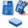 2pcs 6 Cells Ice Maker With Lid Silicone Large Ice Cube Trays Ice Cube Molds  Cocktails Making