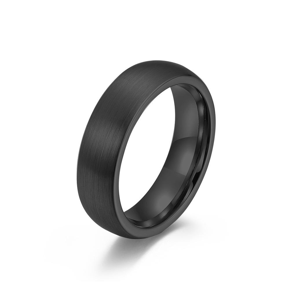 4 6 8mm Matte Brushed Tungsten Ring for Men Women Fashion Personality Simple Unisex Couple Ring Gold Color Hip Hop Jewellery Accessories