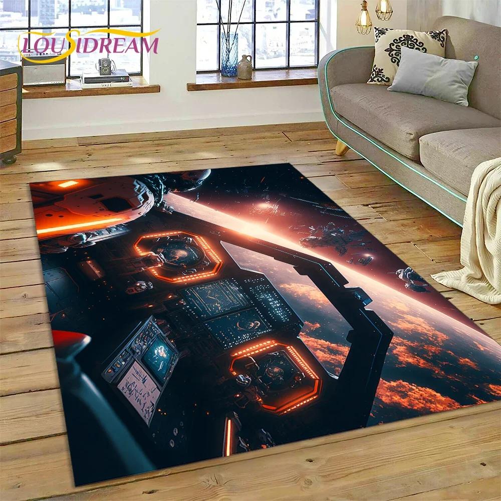 Aircraft Control Cockpit Cabin Spacecraft Dashboard Carpet Rug for Bedroom Living Room Sofa Decoration,Kid Large Decor Floor Mat