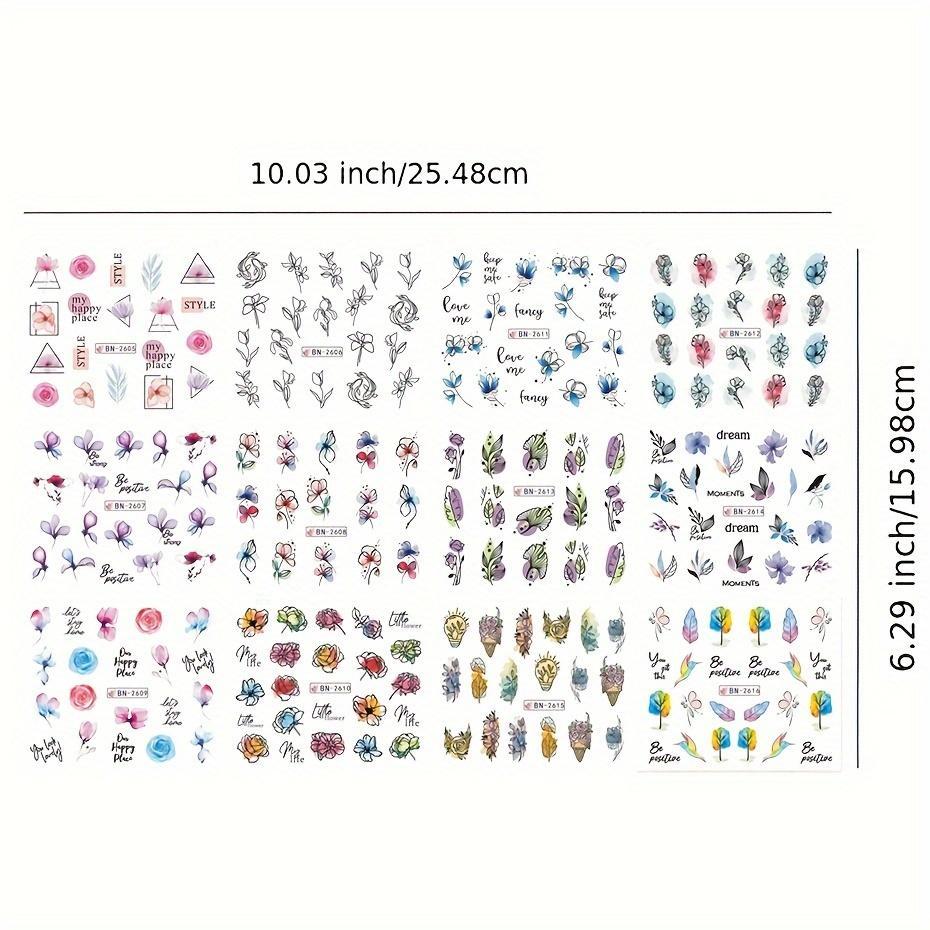 Nail Sticker Flower Water Transfer Nail Decal Wraps Nail Art Tips Manicure Decor
