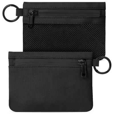 Ganve Coin Purse Mens Case Mini Wallet Nylon Compact Thin Lightweight Water-Resistant Pass Commuter Holder Card Pouch Outdoor Camping Travel