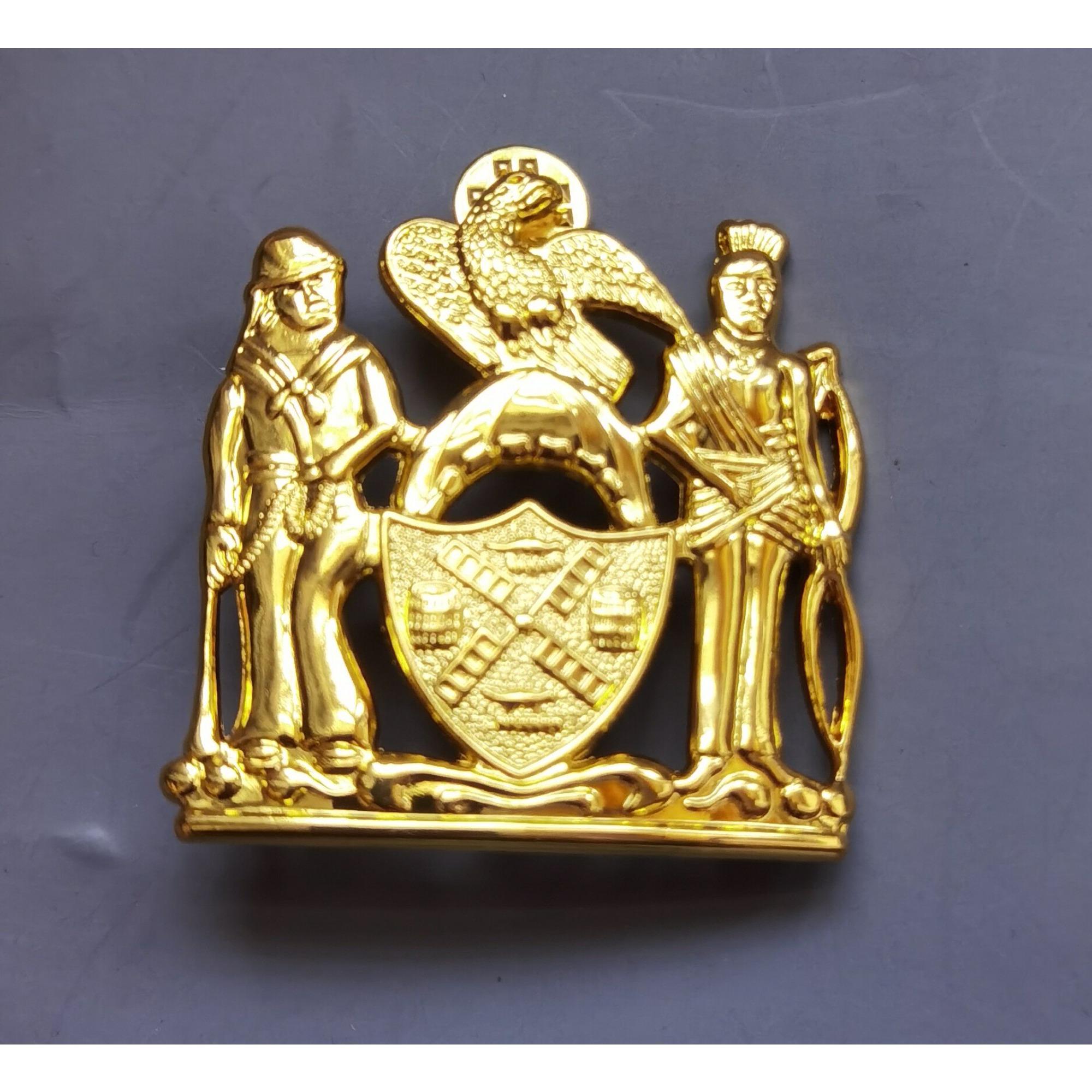 Металлическая кокарда Нью-Йорка, двухцветная, золотая и серебряная золотой