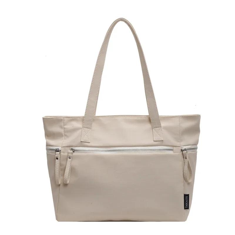 

Большая вместительная сумка на молнии, однотонная, универсальная, модная, мягкая, простая, популярная сумка