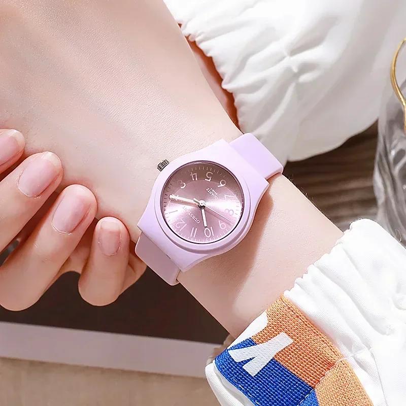 Fashion Women's Candy Colored Quartz Watch Digital Dial Silicone Strap Wristwatch Montre Femme Relogio Feminino Dropshipping