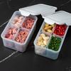 Fridge Storage Containers PP 4 Compartment Fresh Keeping Divided Veggie Salad Organizer Boxes