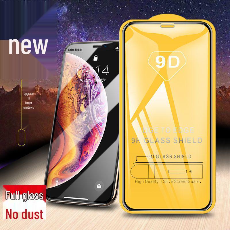 9D Full HD Tempered Glass Screen Protector for iPhone 14/13/15 Pro Max, XS/XR/7/8 Plus