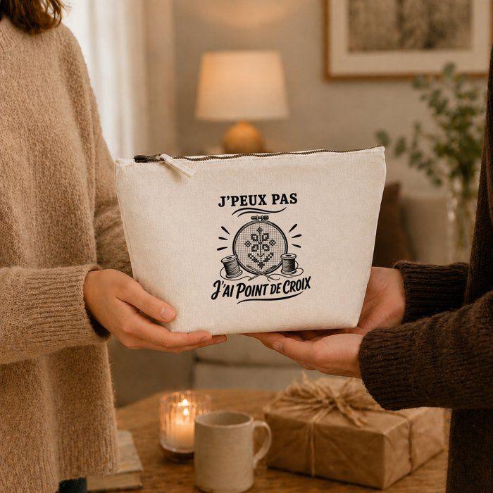 Trousse de Toilette - PLANETEE - J'peux pas minimaliste - Beige - 100% coton - 3 L