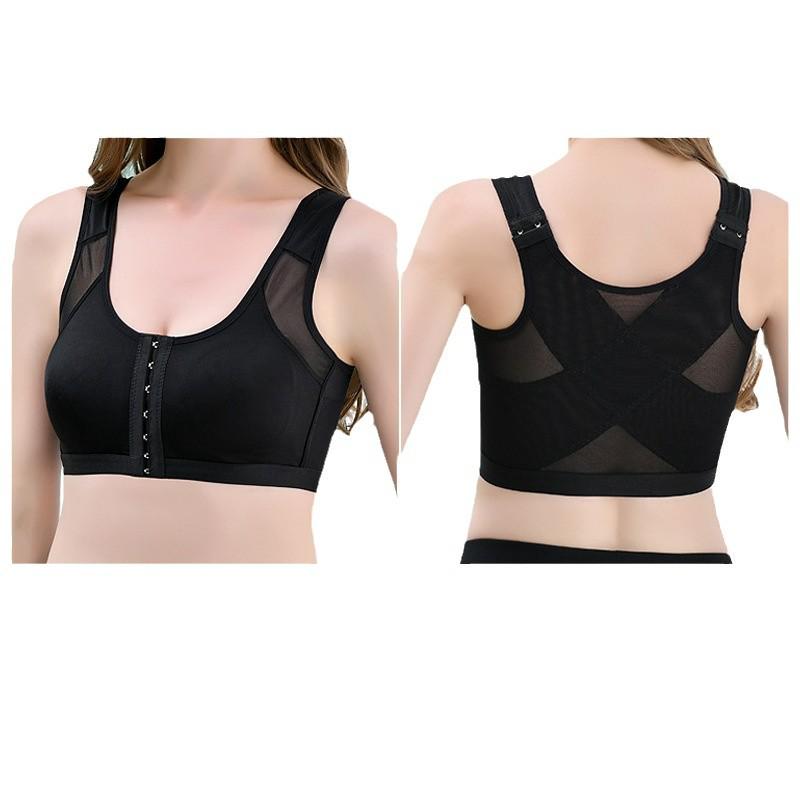 Front Closure Sports Bra: Women’s Adjustable Posture Correction Yoga Underwear