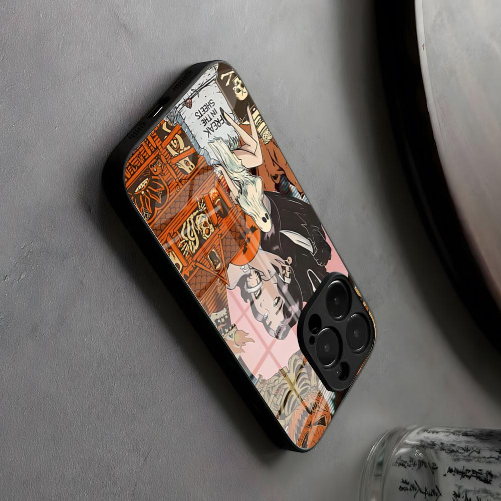 Happy Scary Halloween Phone Case Glass For IPhone17 Air 16 15 17 14 Pro Max 13 12 11 X Japanese Animation XS XR Plus For Samsung