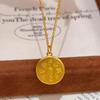 Gold Point Drill Wealth God Mantra Pendant Necklace - Ruyi Gift for Girlfriend