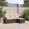 VidaXL Garden Lounge Set with Cushions 4 Pcs, Patio Sofas, Patio Furniture Set, Outdoor Furniture, Brown 3221272