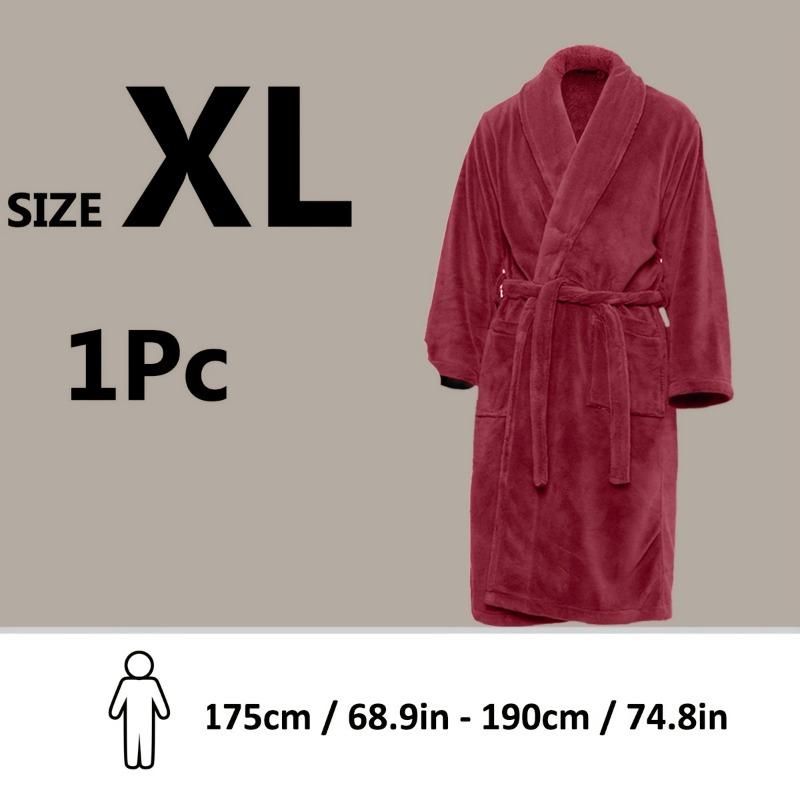 1PC Unisex Thickened Coral Fleece Bathrobes, Men's and Women's Adult Bathroom Towels Apron Bedroom Shawl Collar Bathrobes