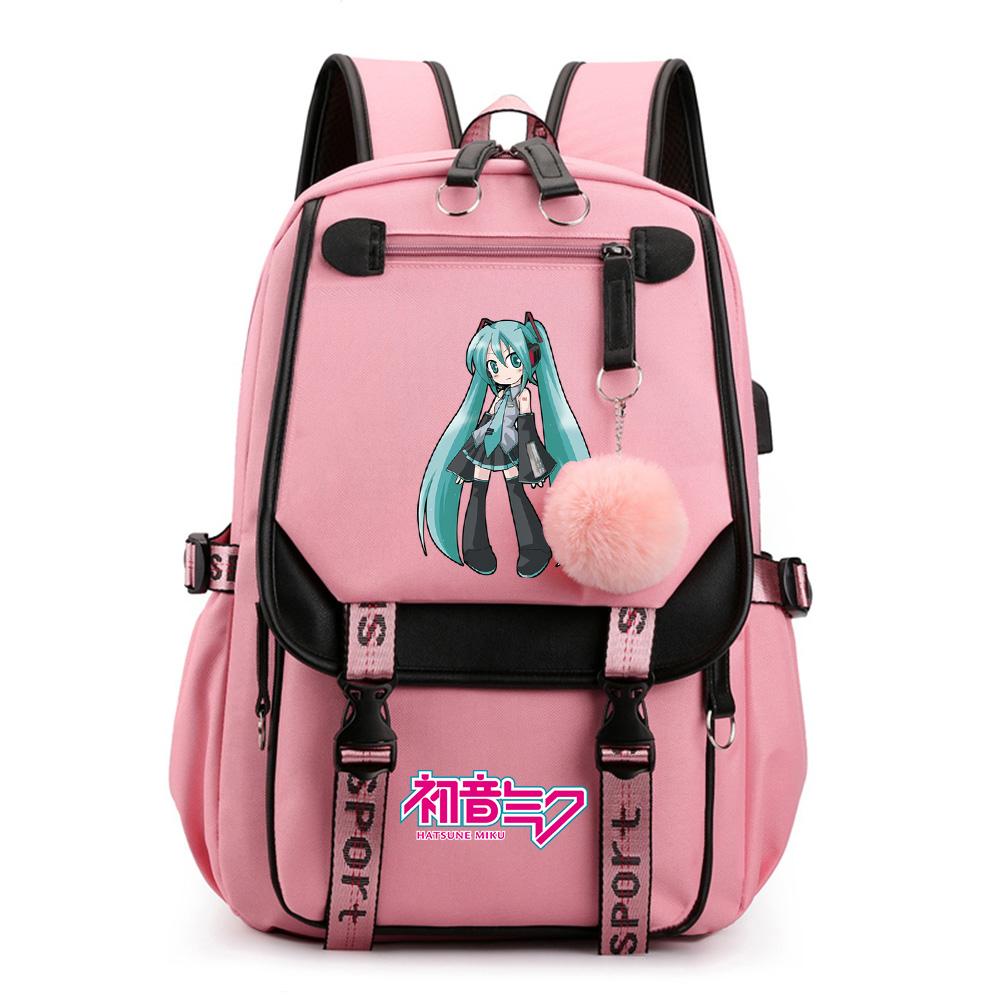 Anime Hatsune Miku Potisk Batoh Školní taška pro Teenagera Studenta Dívku Chlapce Taška na knihy Velká kapacita vodotěsný Cestovní taška Dárek Ruksak