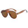 Retro Round Sunglasses Women Fashion Gradient Shades Men Punk Wood Grain Green Sun Glasses Driving Glasses