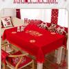 Red Chinese Double Happiness Wedding Tablecloth for Engagement and Festive Decoration
