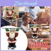 Festive Santa Claus Waiter Tray Sculpture Charming Resin Figurine For Christmas Decor