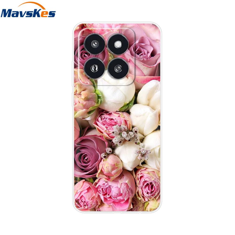 Phone Case For Xiaomi 14 Pro Case Soft Clear Painted Silicone Bumper Capa For Xiaomi 14 13T Mi 13T Pro Protect Transparent Cover