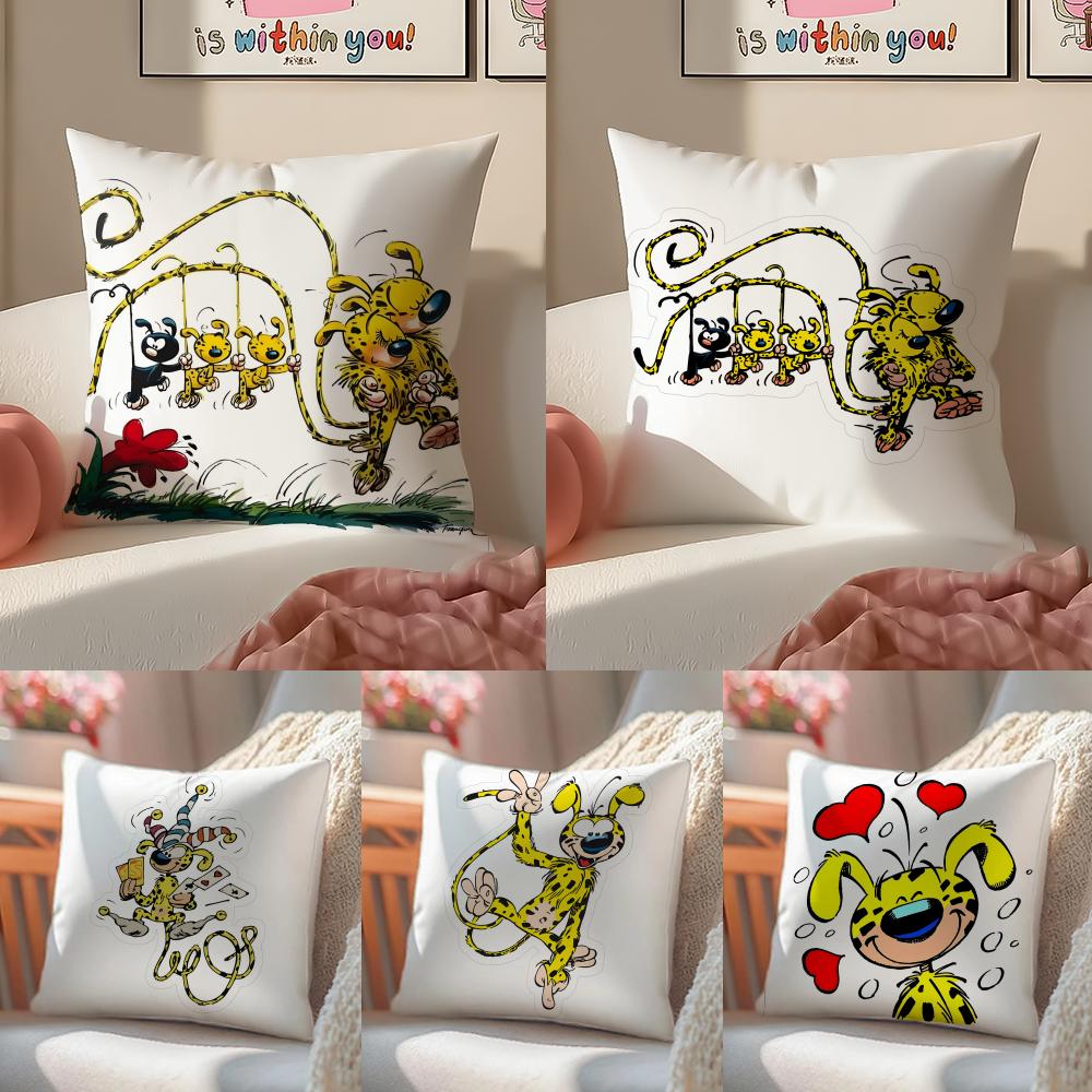 Cartoon adventurous MMarsupilami Cushion Cover Pillowcase Short Plush Invisible zipper Room Sofa Cushion Cover