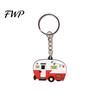 Camping Keychain Cartoon RV Shape Keychain, Contrasting Color Keyring Accessories for Travel Trailers, Enameled Metal Retro Car Trailer