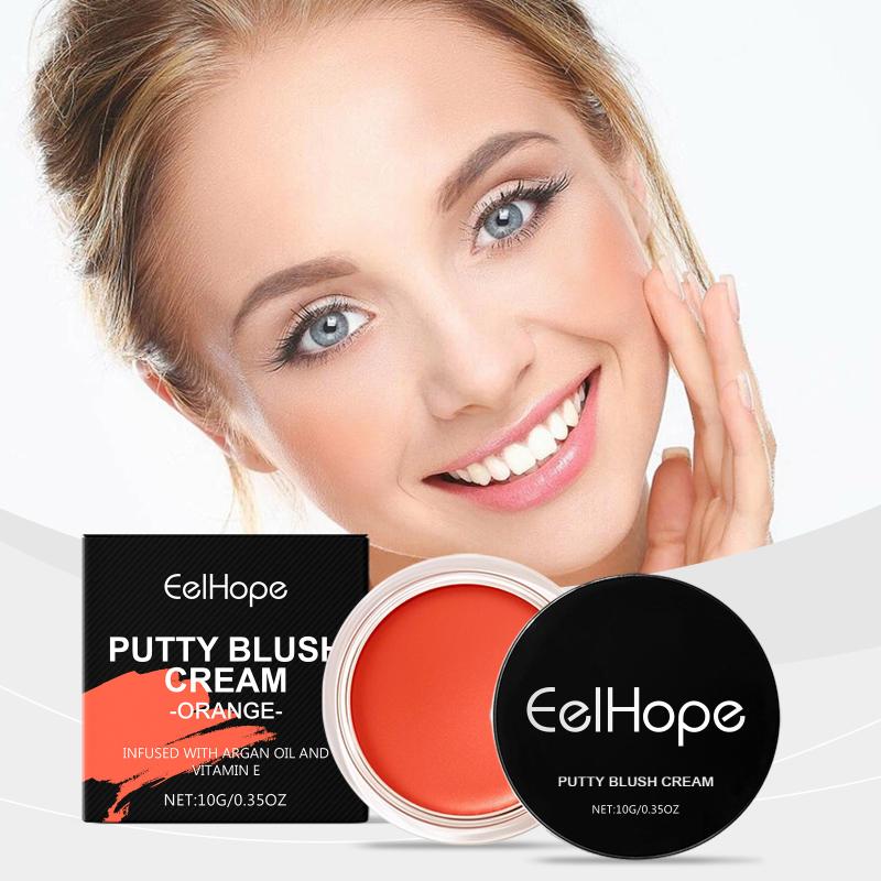 Orange Matte Face Blush Moisturize Natural Smooth Rouge Powder Nourishing Waterproof High Pigment Facial Cheek Makeup Cosmetics