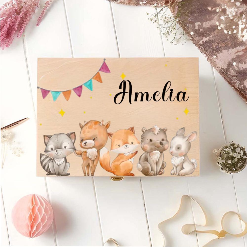 Personalized Baby Memory Box ,Custom Wooden Keepsake Box, Baby Gift for Newborn, Baptism, or Birth, Storage for Baby Memories