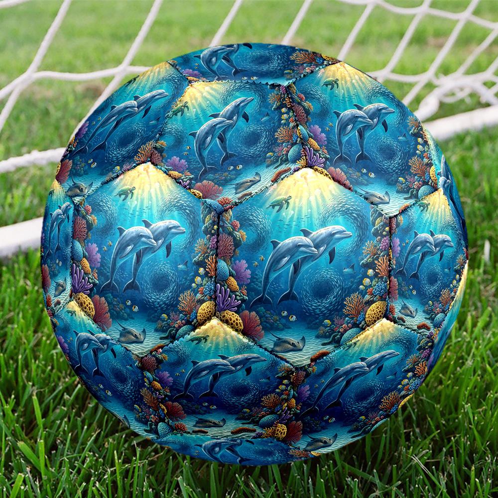 1pc Underwater Paradise Theme Soccer Ball Football, Size 5, Lightweight PVC, Outdoor Training Soccer Ball,Sports Gift t61481