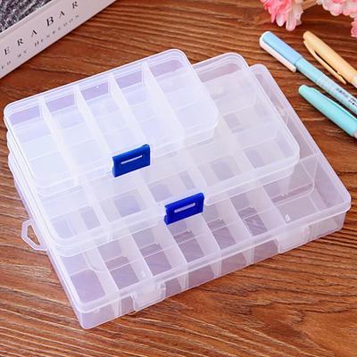 Portable Plastic Compartment Box with Lid for Hardware, Parts, and Jewelry Storage