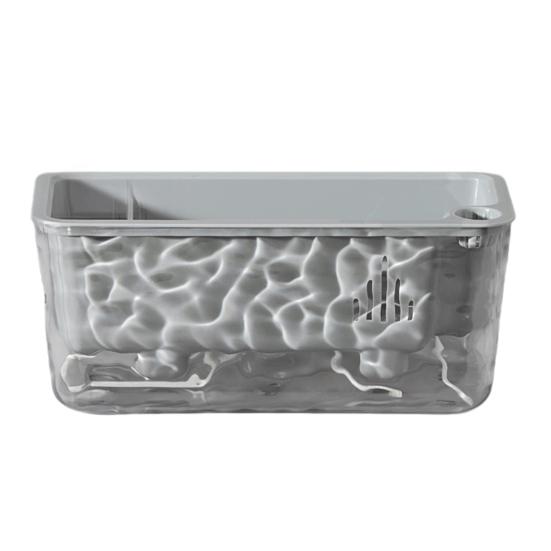 

Прозрачный самополивающийся горшок для комнатных и уличных растений, горшок для посадки с дренажным отверстием, глубокий резервуар, кашпо для трав и цветов со шнуром-фитилем серый