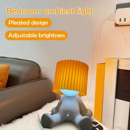 LED Night Light Soft Glow Creative Shape Widely Application Funny Plug-in Table Lamp Boy-shaped Bedside Light Decoration