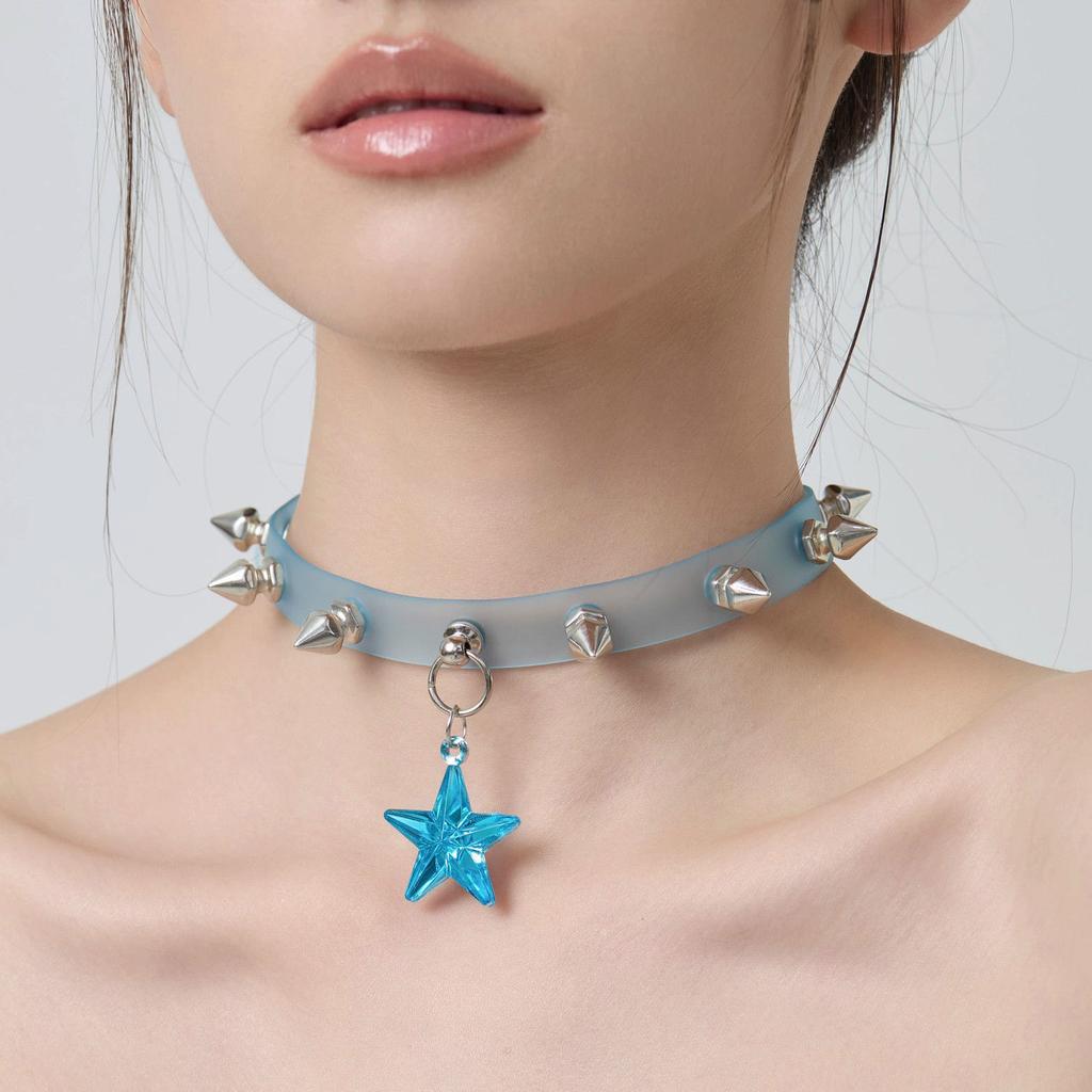 European and American cross-border y2k babes butterfly leather collar punk rock choker collarbone chain necklace foreign trade jewelry