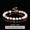 JD Natural Stone Green Aventurine 6mm Round Bead Stainless Steel Bracelet Women Trendy Adjustable Reiki Healing Jewelry Female
