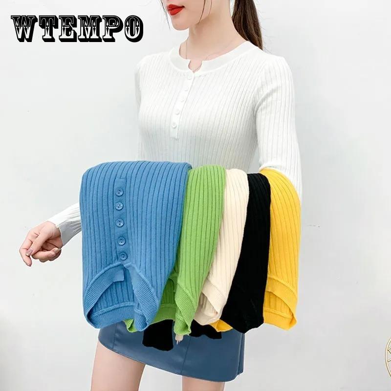 

Свитер женский пуловер трикотаж корейская версия однотонные тонкие топы с длинными рукавами трендовые свитера осенне-зимний топ