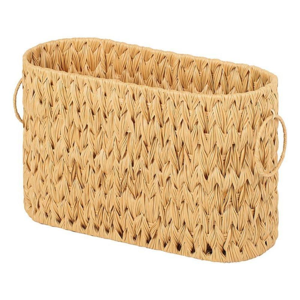 Kreativní proutěný pletený úložný box na toaletní papír s uchy Velkokapacitní koupelnový úložný koš Domácí úložný koš na drobnosti
