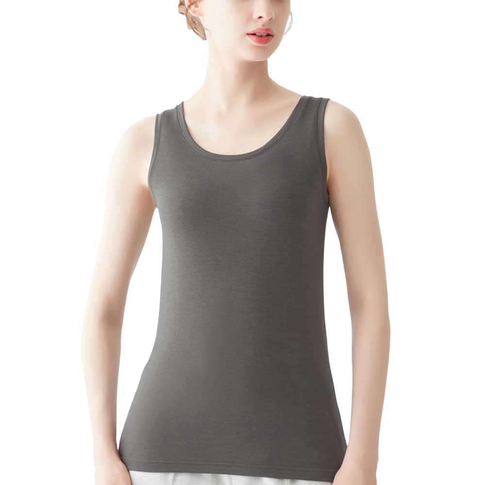 Gunze Fire Acedron Tank Medium Prevents Sweat from Chilling in Warm Charcoal Gray Top, Thick, Fleece-Lined, Winter, Moisture-Wicking, Heat-Generating,