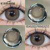 EYESHARE 1 Pair Brown Doll Contact Lenses for Eyes Natural Look Gray Pupils Big Eyes Softlens Annual Use